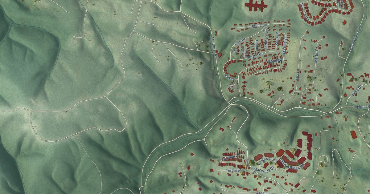 Map of Merrimac, Virginia in 2026
