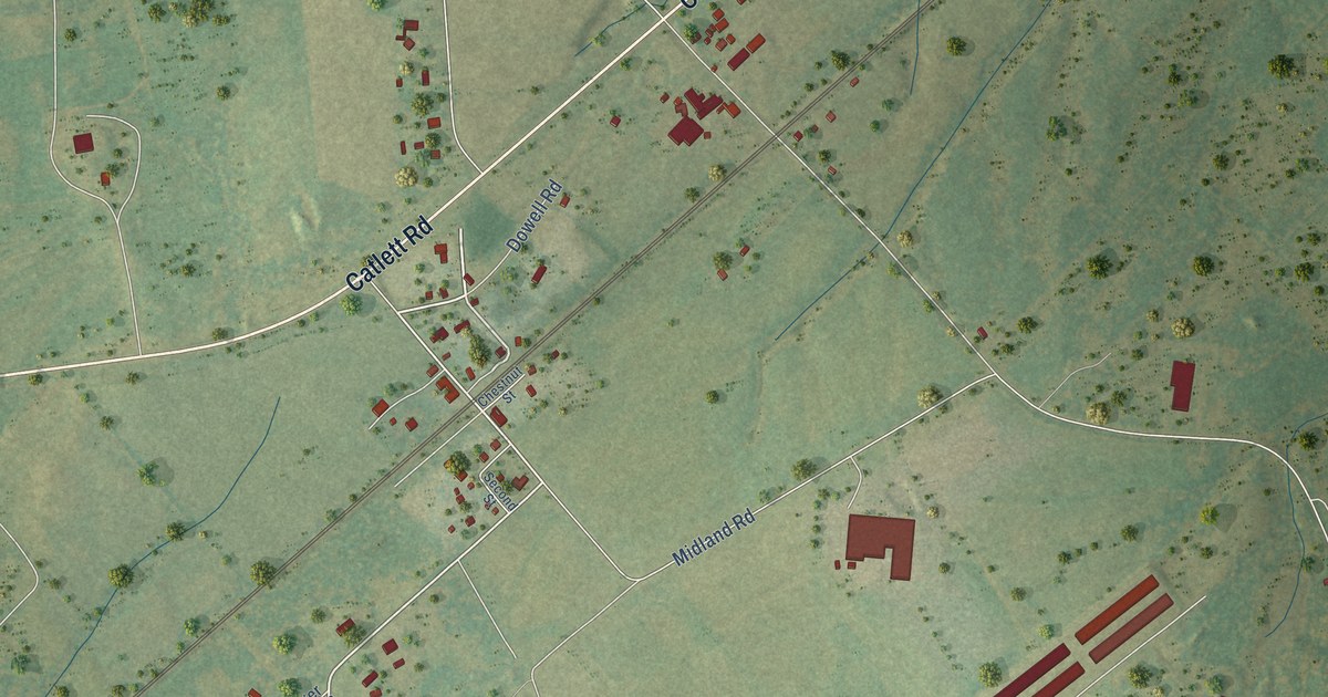 Map of Midland, Virginia in 2026
