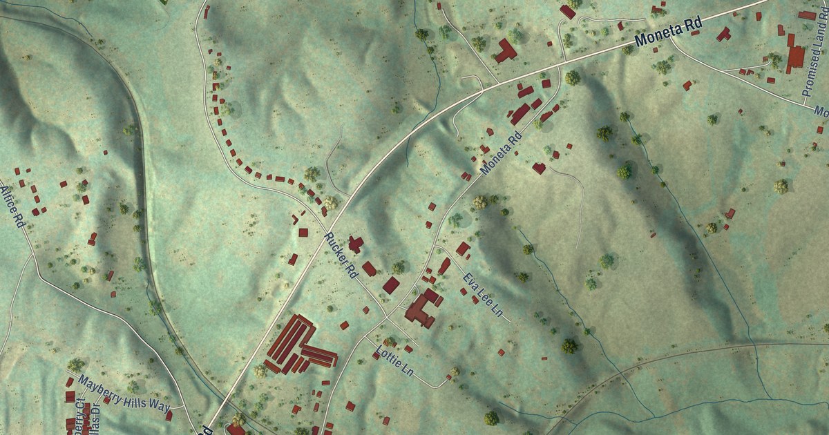 Map of Moneta, Virginia in 2026