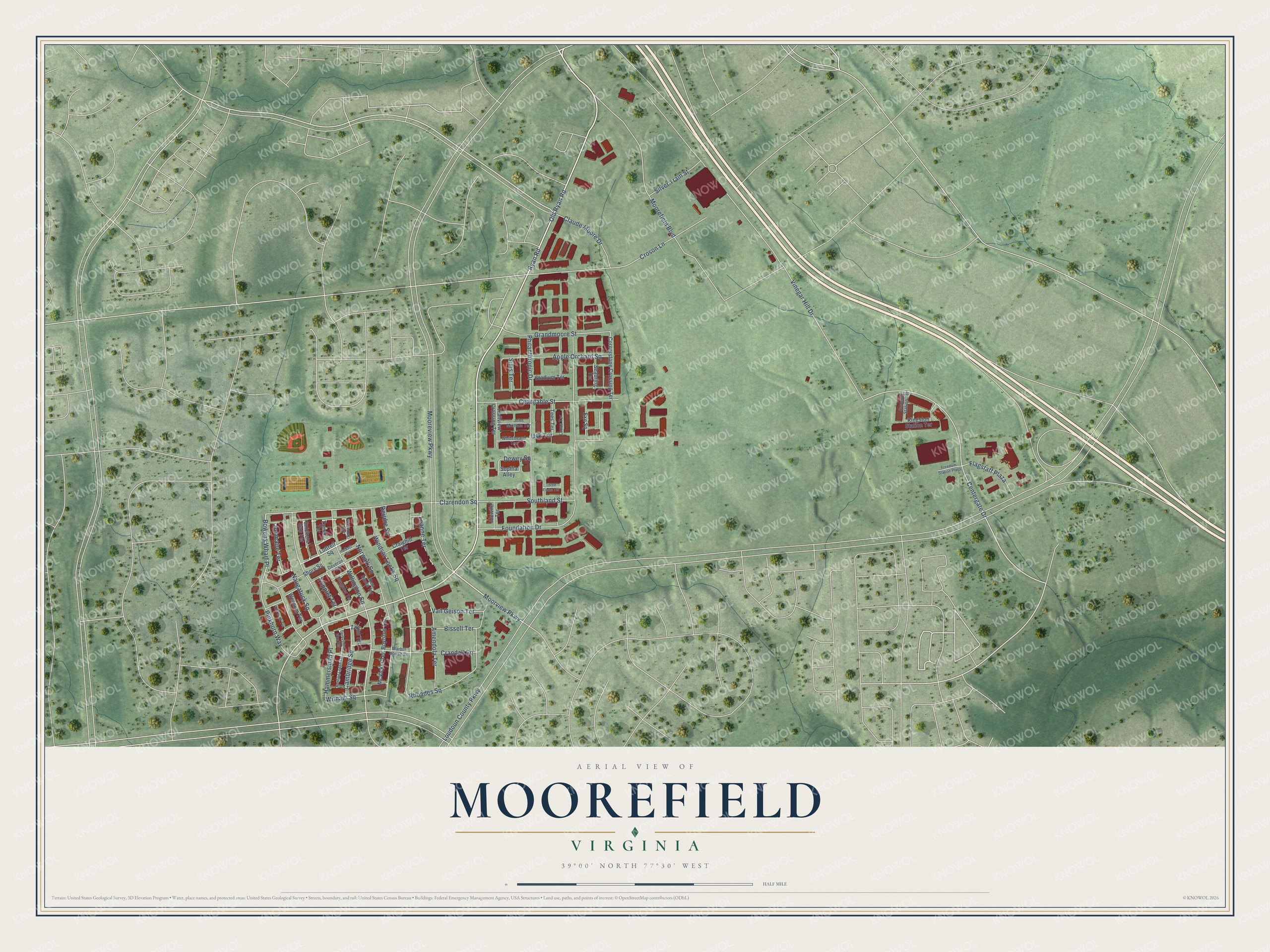 Watermarked full-map preview of Moorefield, Virginia