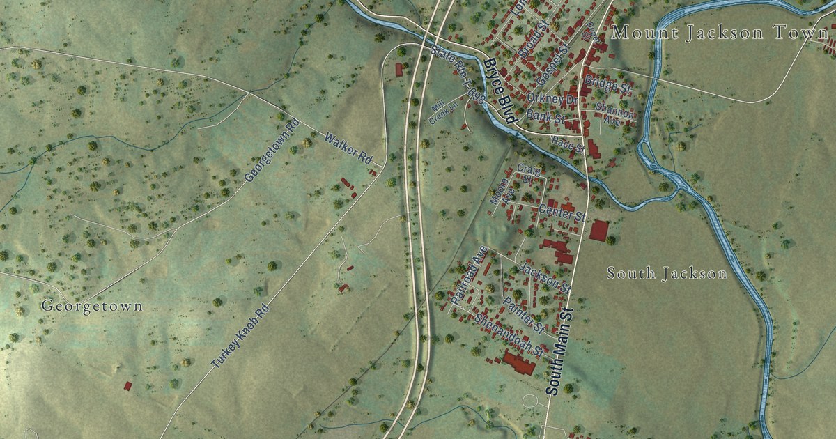 Map of Mount Jackson, Virginia in 2026