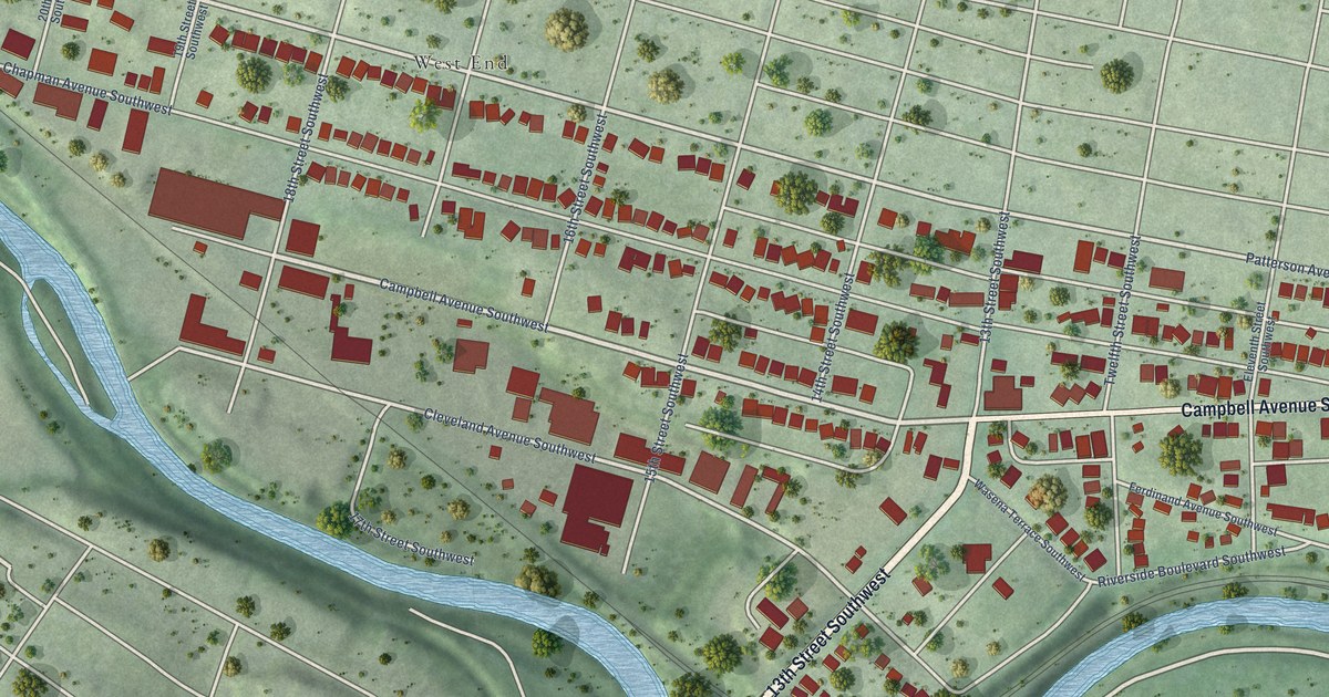 Detailed Map of Mountain View, Roanoke, Virginia