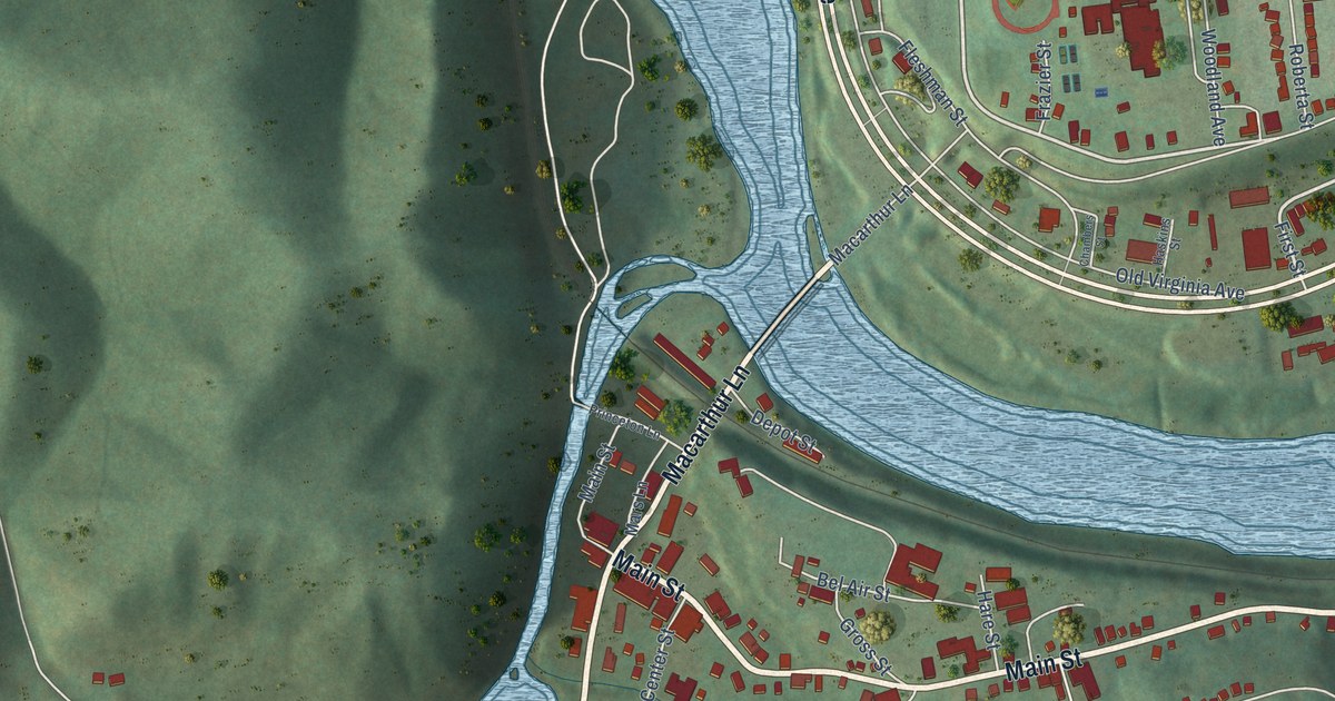 Map of Narrows, Virginia in 2026