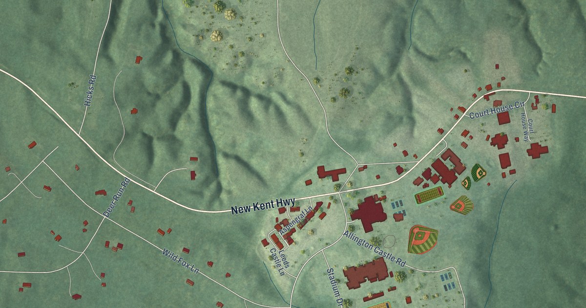Map of New Kent, Virginia in 2026