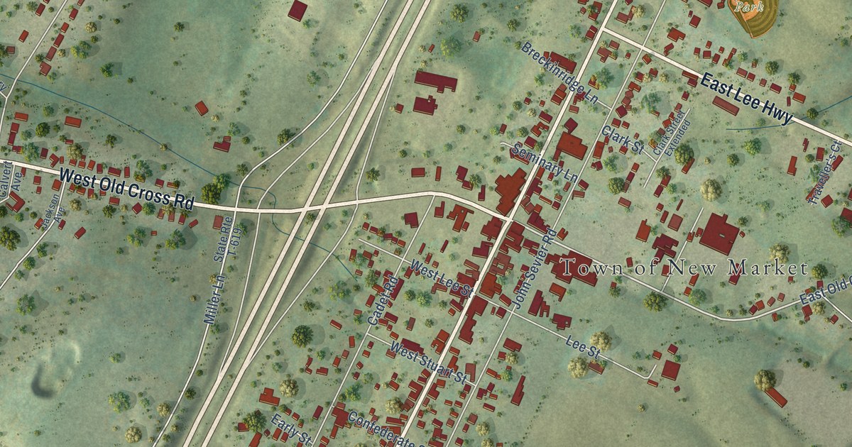 Map of New Market, Virginia in 2026
