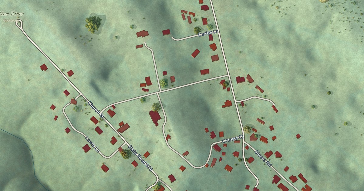 Map of New River, Virginia in 2026