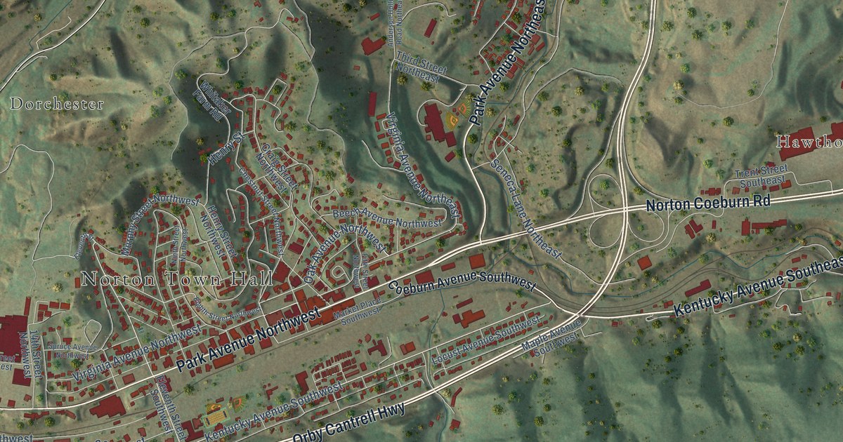 Map of Norton, Virginia in 2026