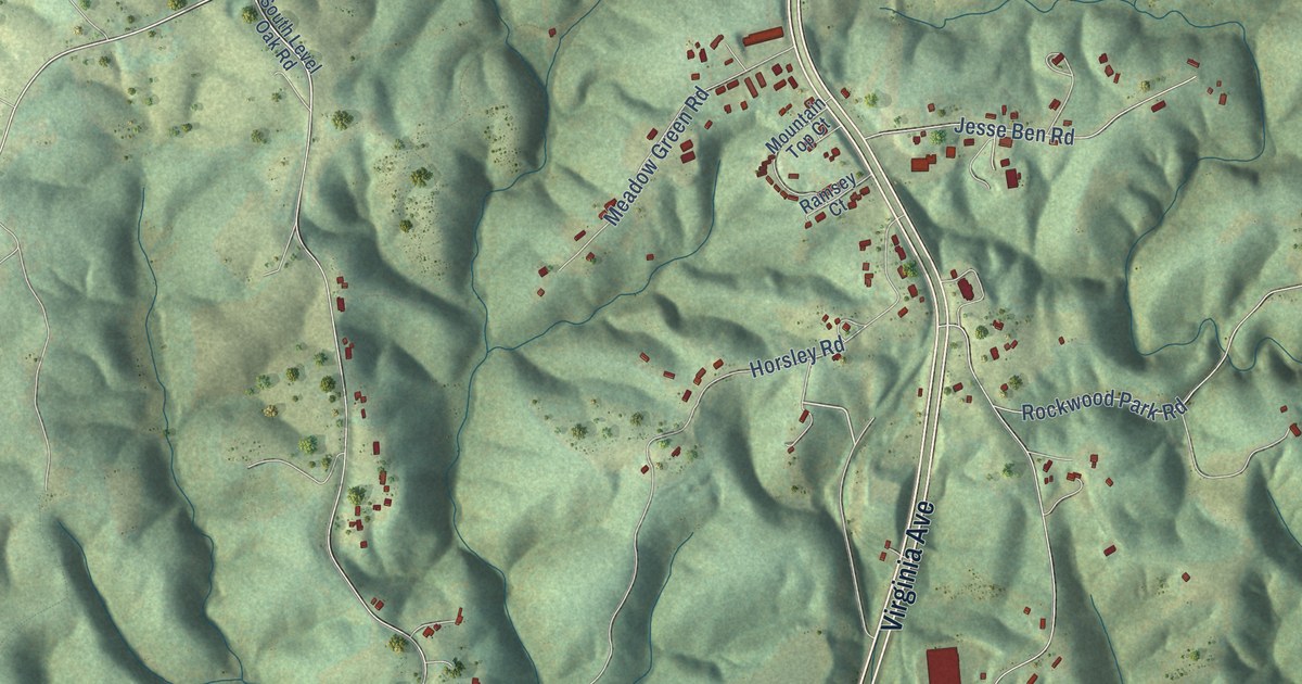 Map of Oak Level, Virginia in 2026