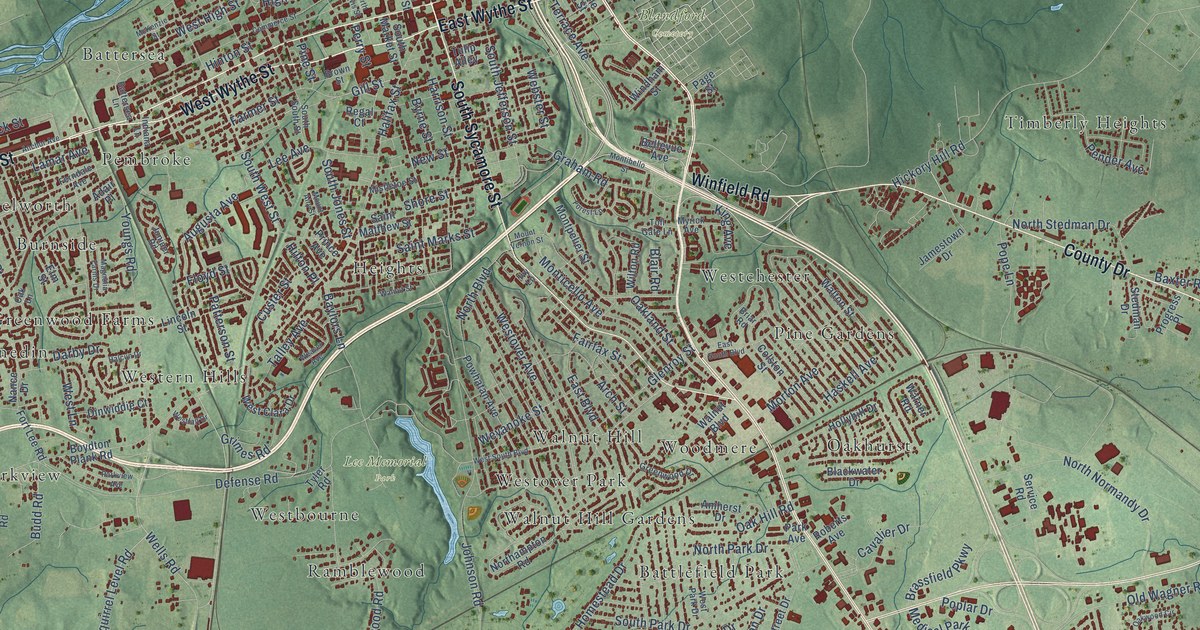 Map of Petersburg, Virginia in 2026