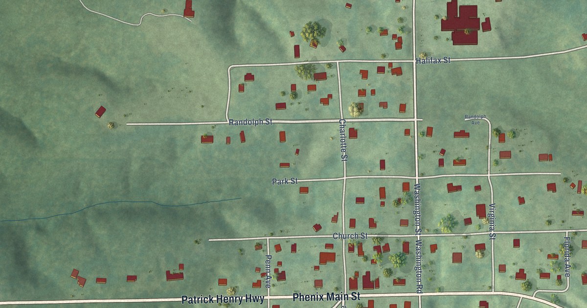 Map of Phenix, Virginia in 2026