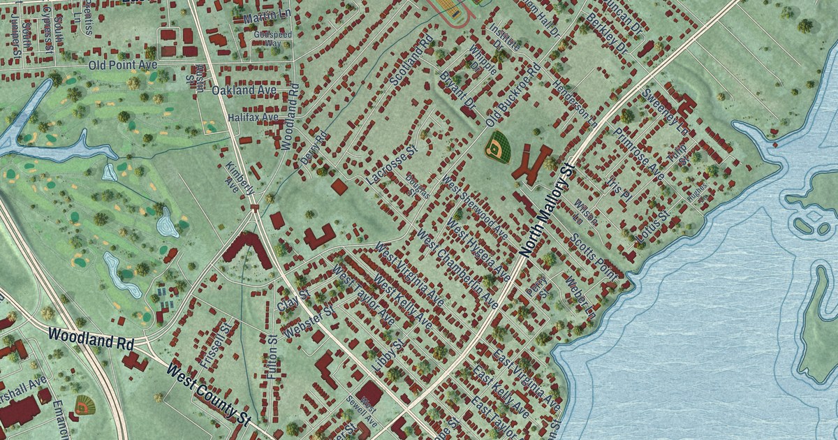 Detailed Map of Phoebus, Virginia