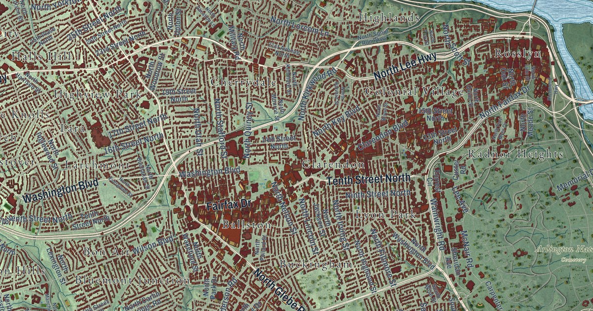 Map of Arlington, Virginia in 2026
