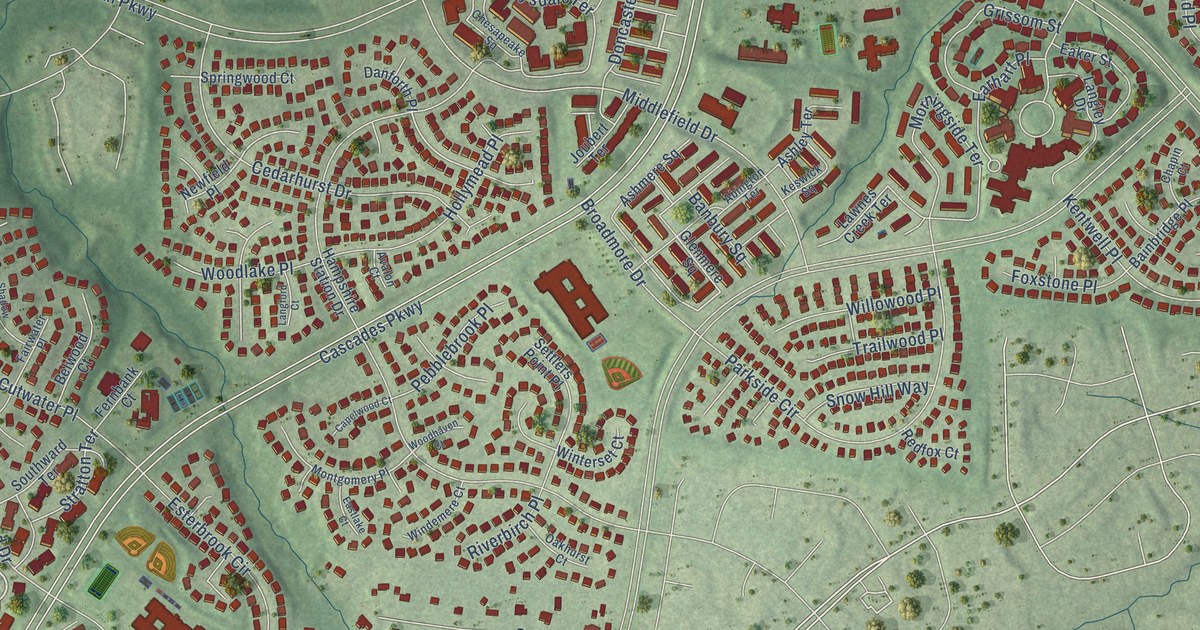 Map of Cascades, Virginia in 2026