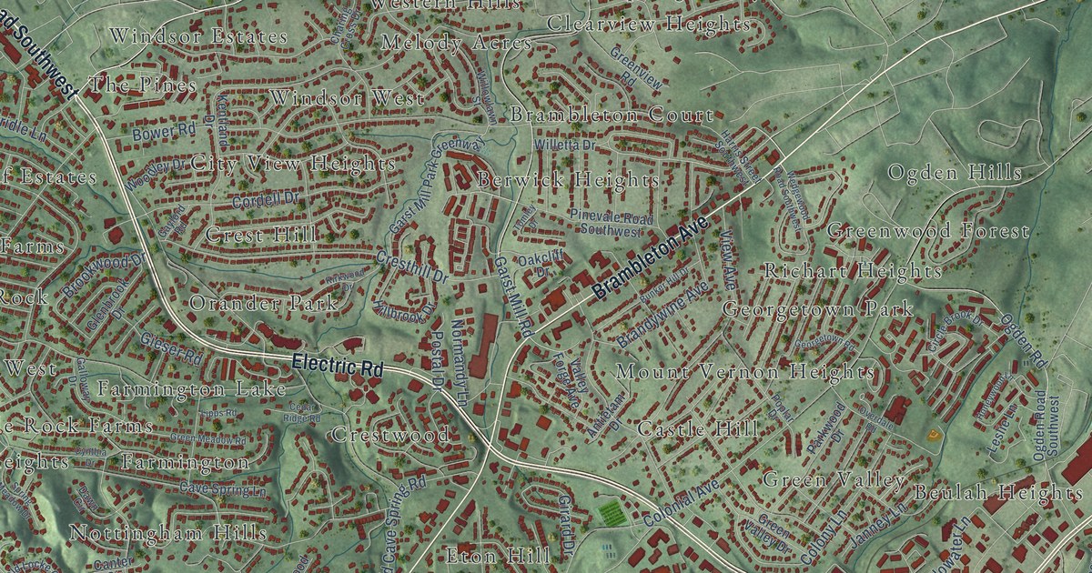 Map of Cave Spring, Virginia in 2026