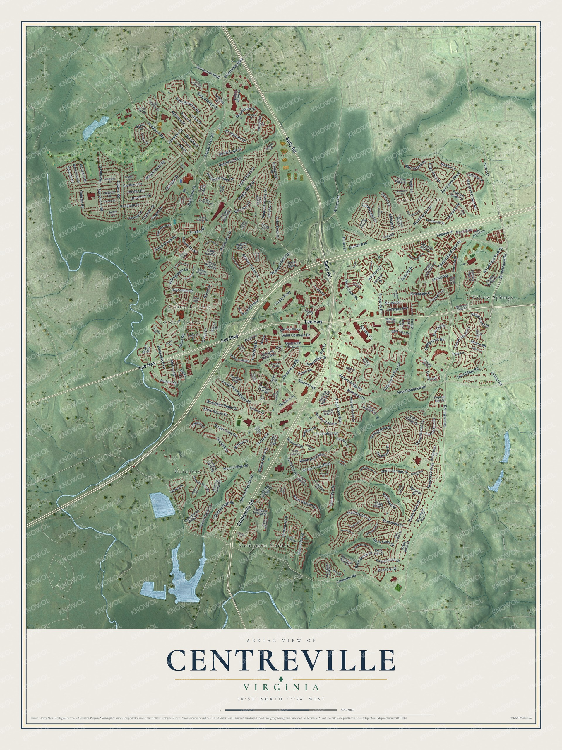 Watermarked full-map preview of Centreville, Virginia