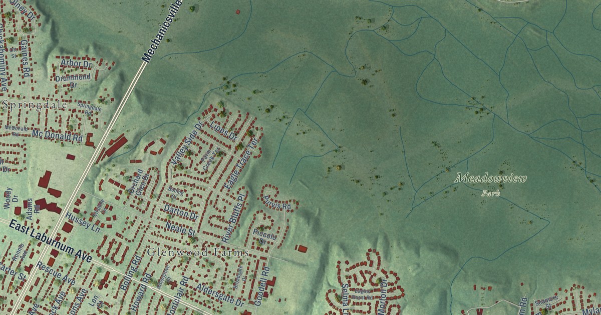 Map of East Highland Park, Virginia in 2026