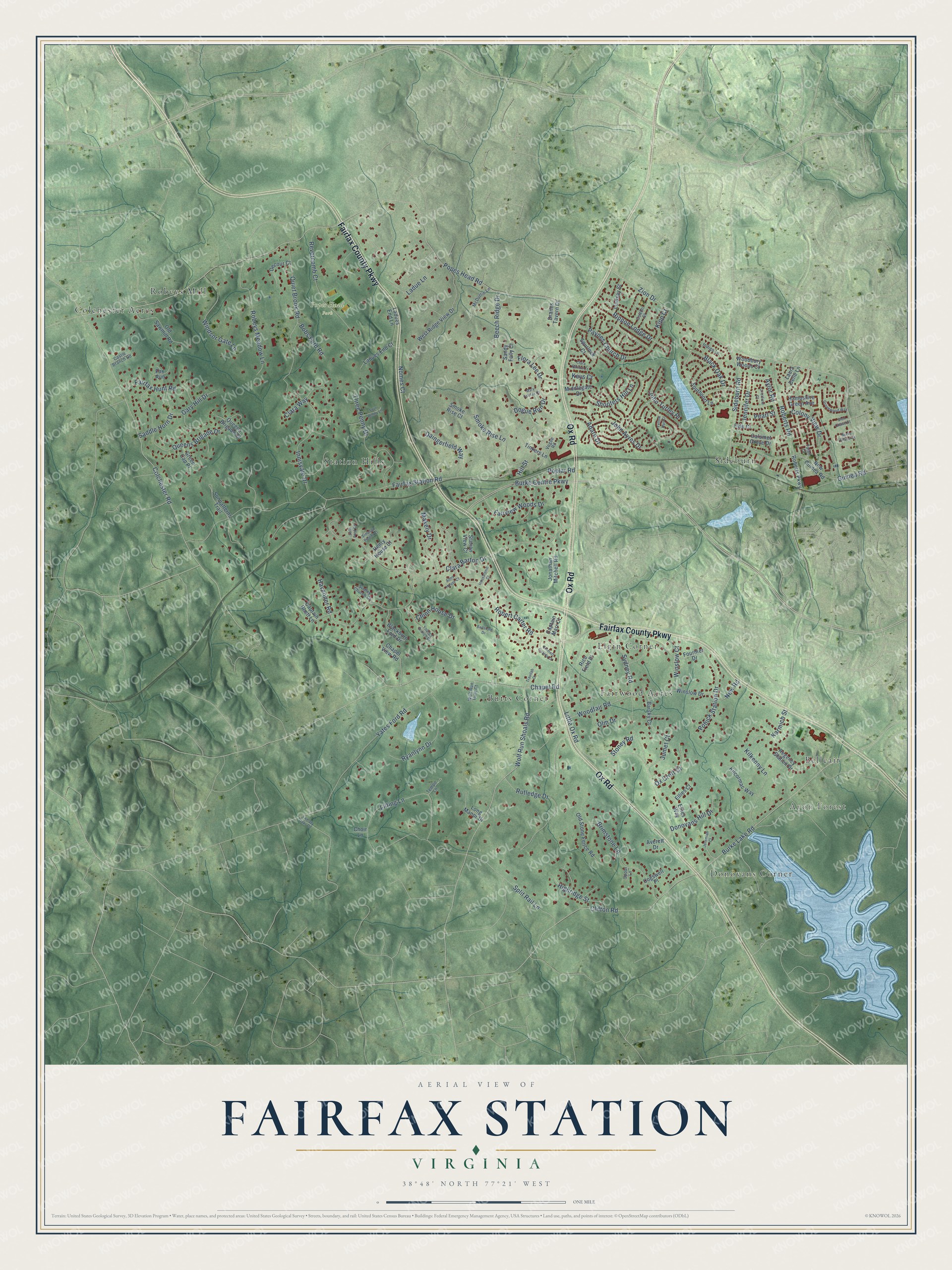 Watermarked full-map preview of Fairfax Station, Virginia