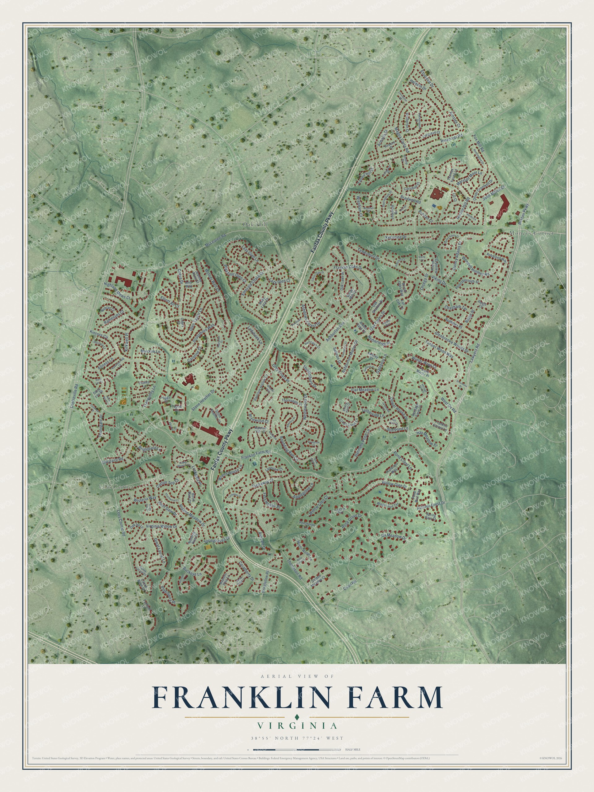 Watermarked full-map preview of Franklin Farm, Virginia