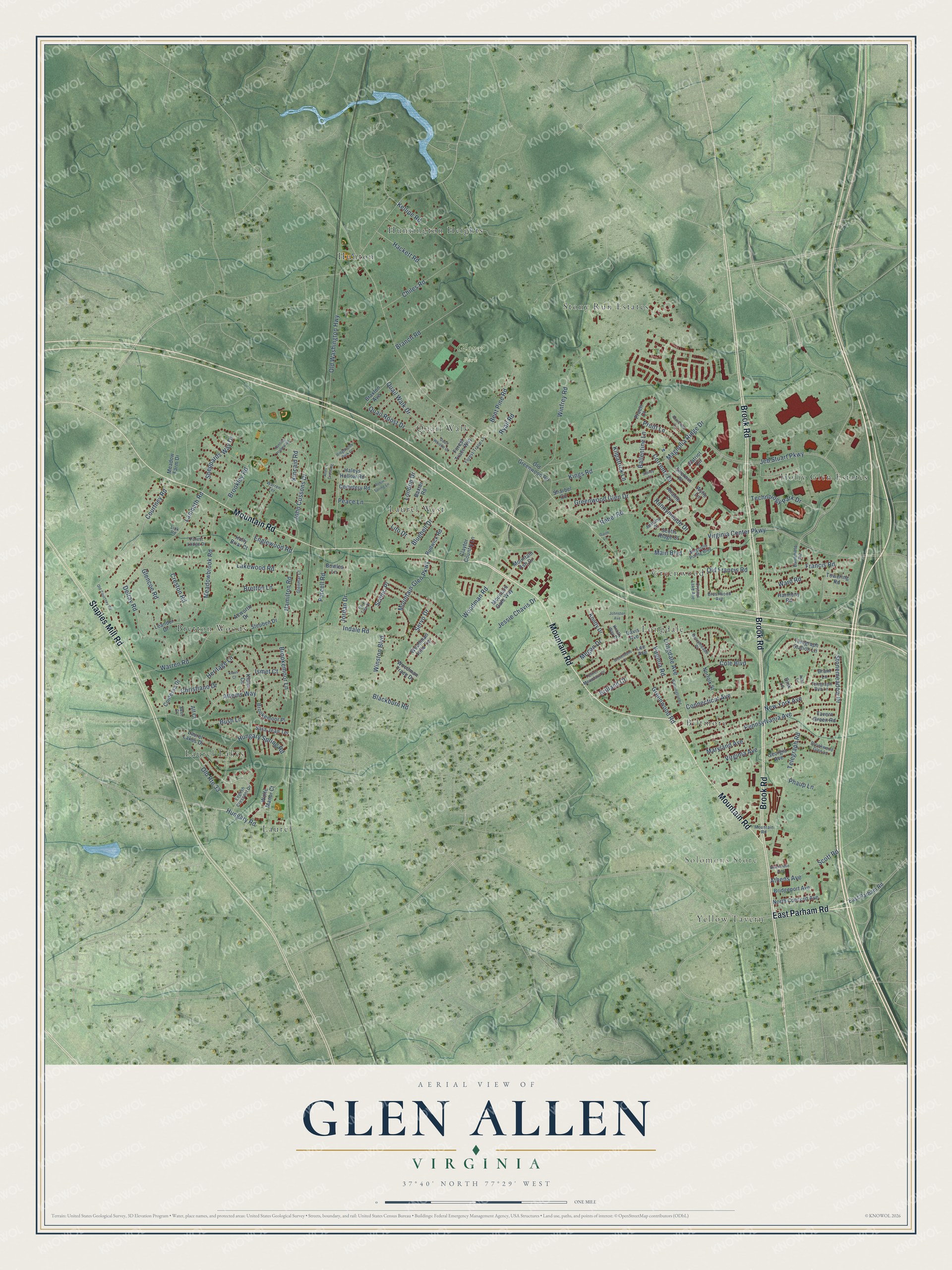 Watermarked full-map preview of Glen Allen, Virginia