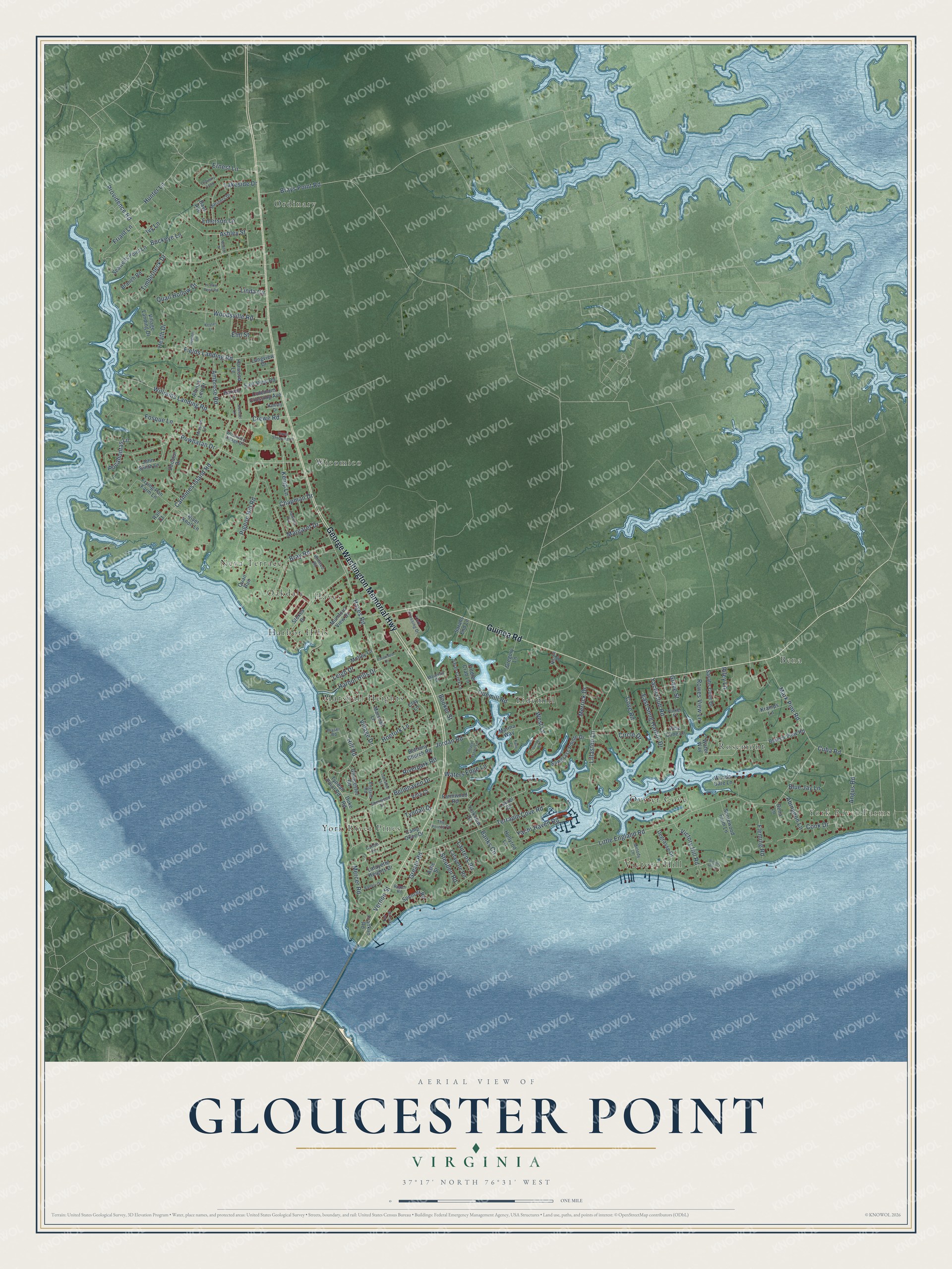 Watermarked full-map preview of Gloucester Point, Virginia