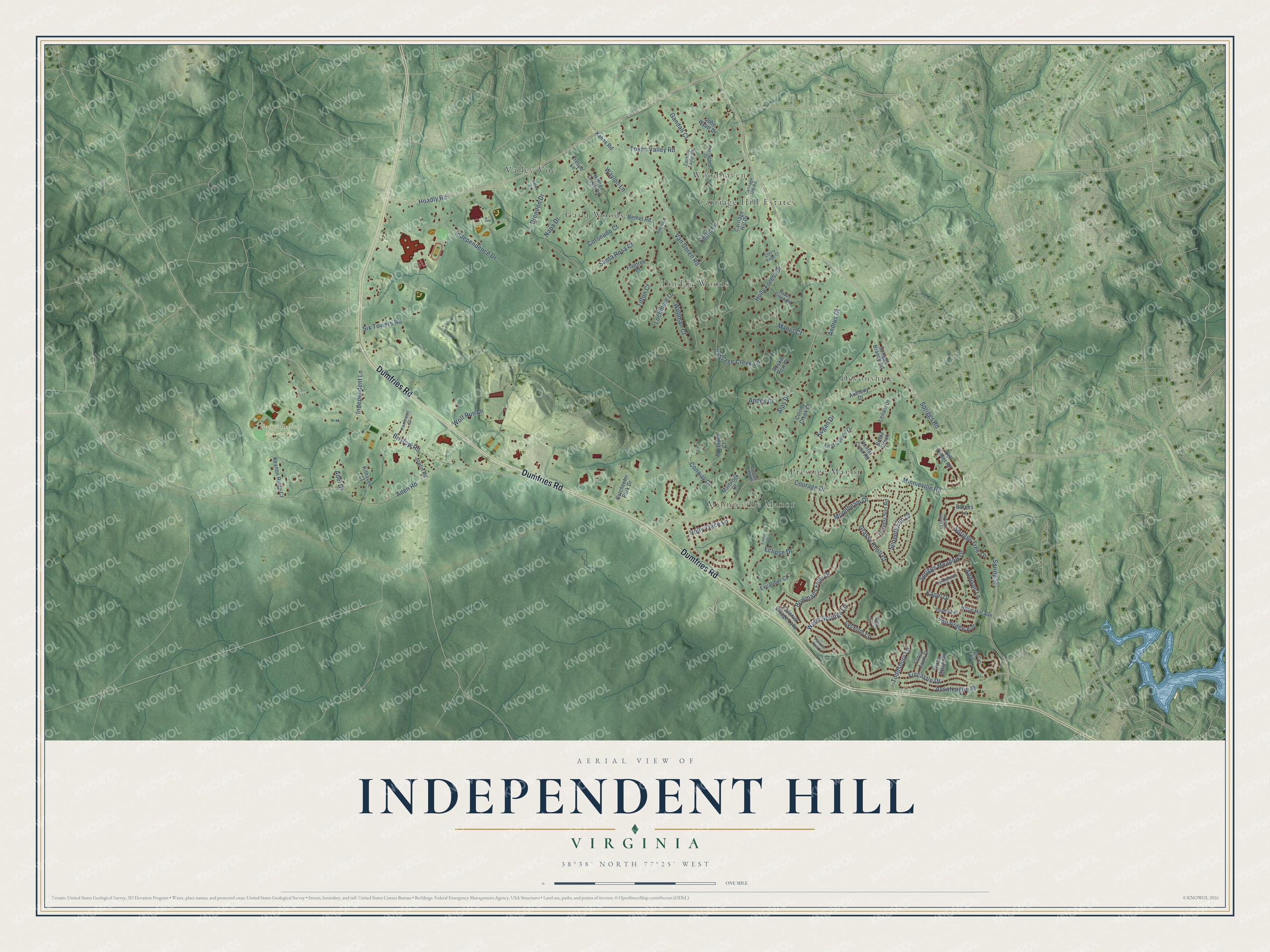 Watermarked full-map preview of Independent Hill, Virginia