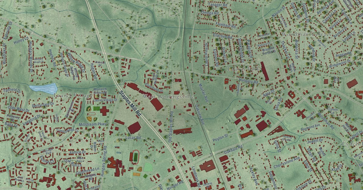 Map of Laurel, Virginia in 2026