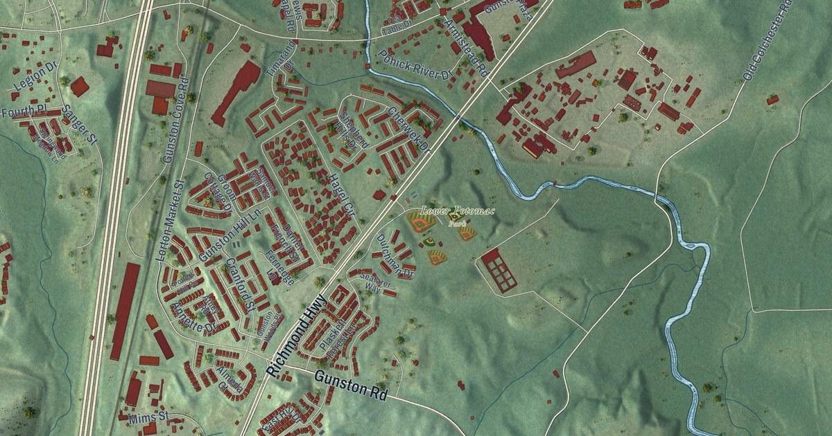 Map of Lorton, Virginia in 2026