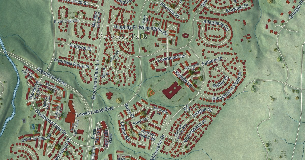 Map of Lowes Island, Virginia in 2026