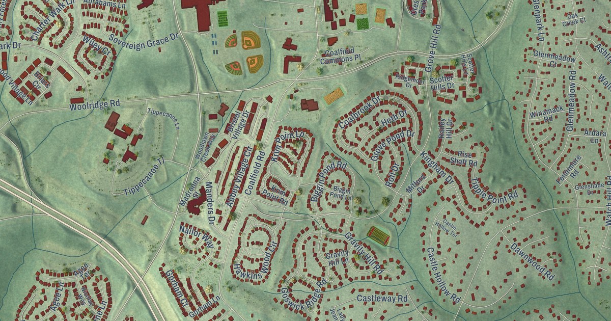 Map of Midlothian, Virginia in 2026