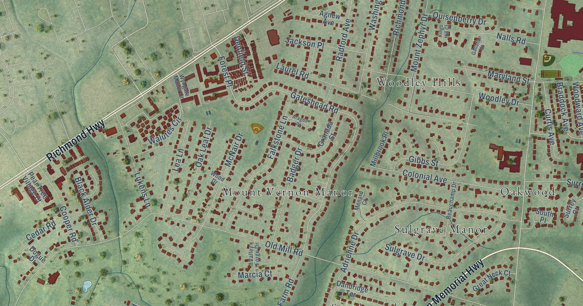 Map of Mount Vernon, Virginia in 2026