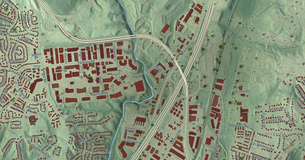 Map of Newington, Virginia in 2026