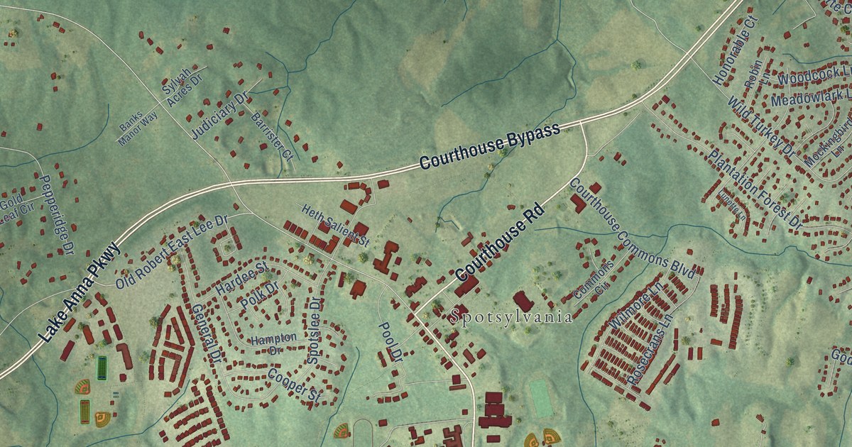 Map of Spotsylvania Courthouse, Virginia in 2026