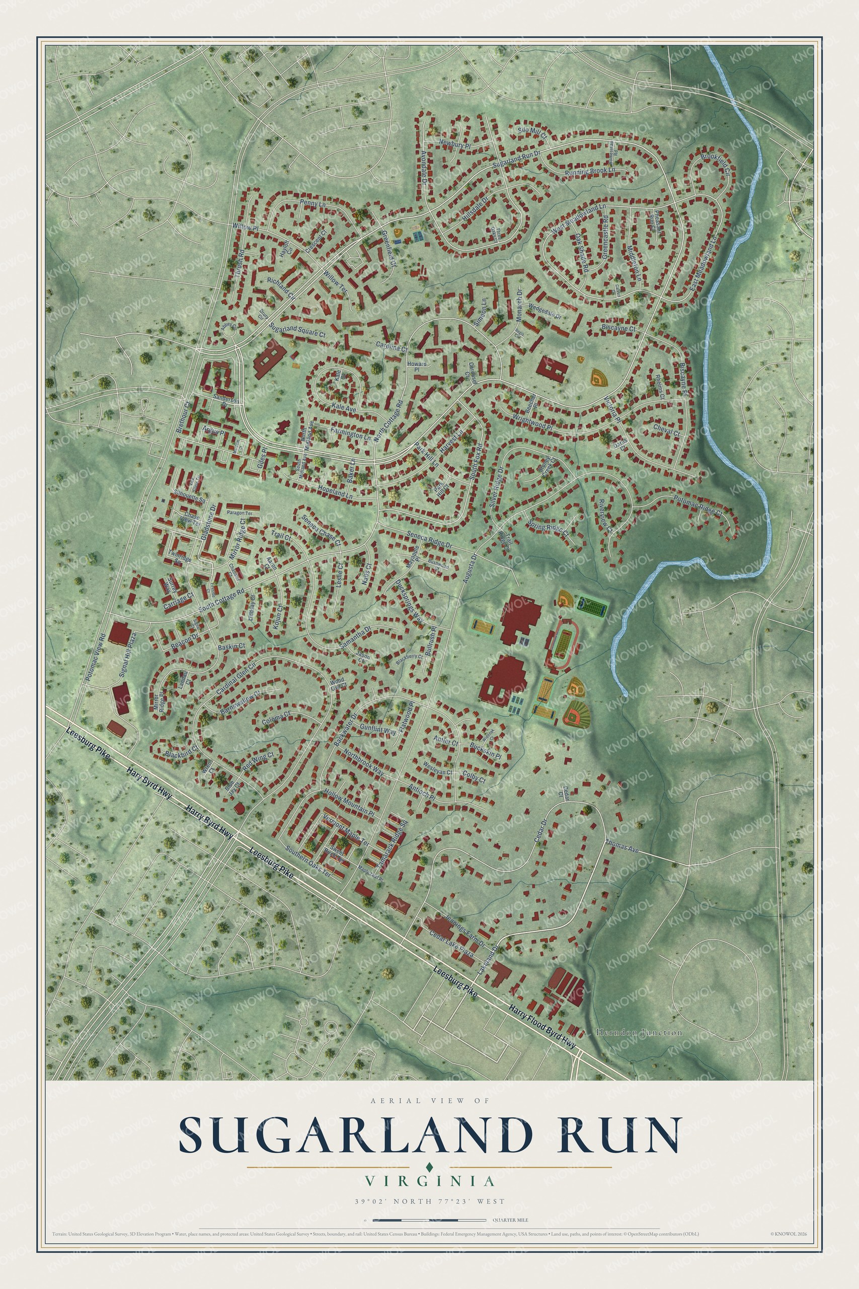 Watermarked full-map preview of Sugarland Run, Virginia