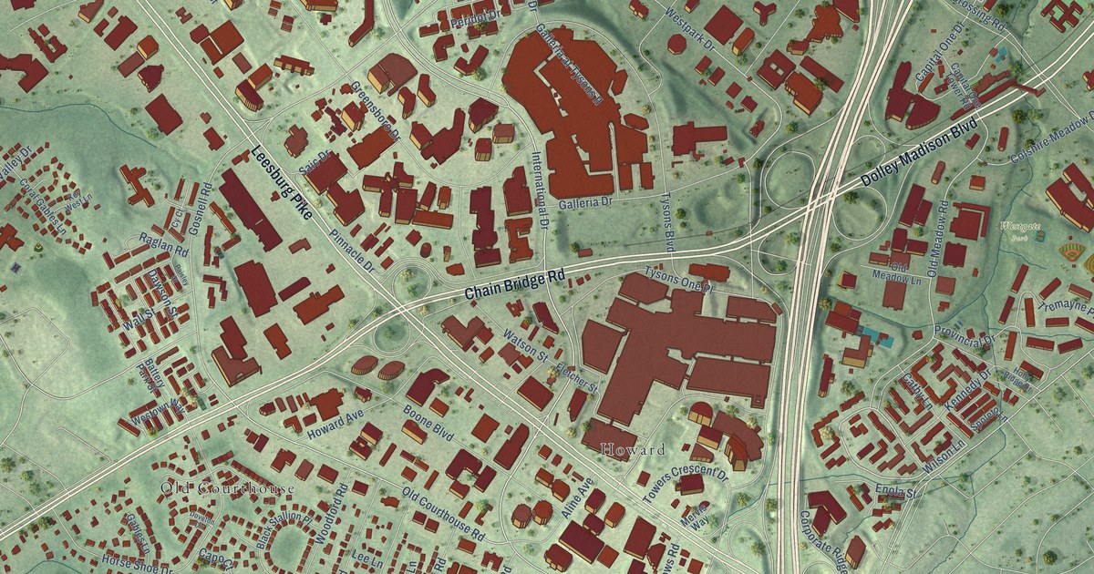 Map of Tysons, Virginia in 2026