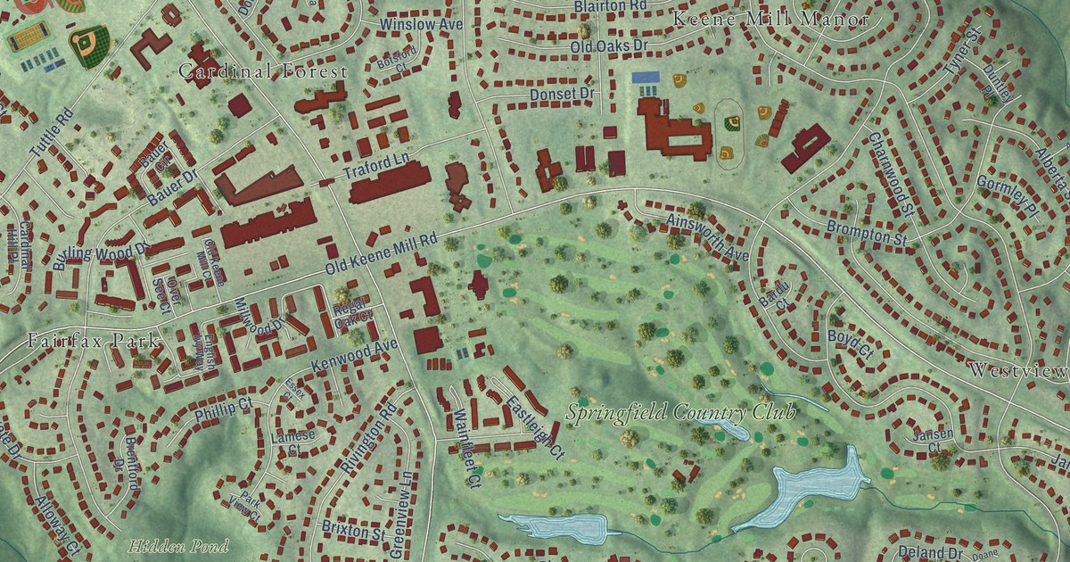 Map of West Springfield, Virginia in 2026