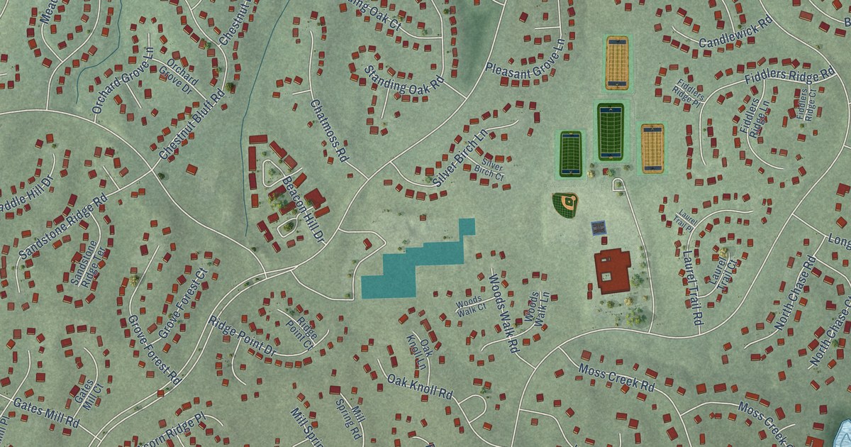 Map of Woodlake, Virginia in 2026