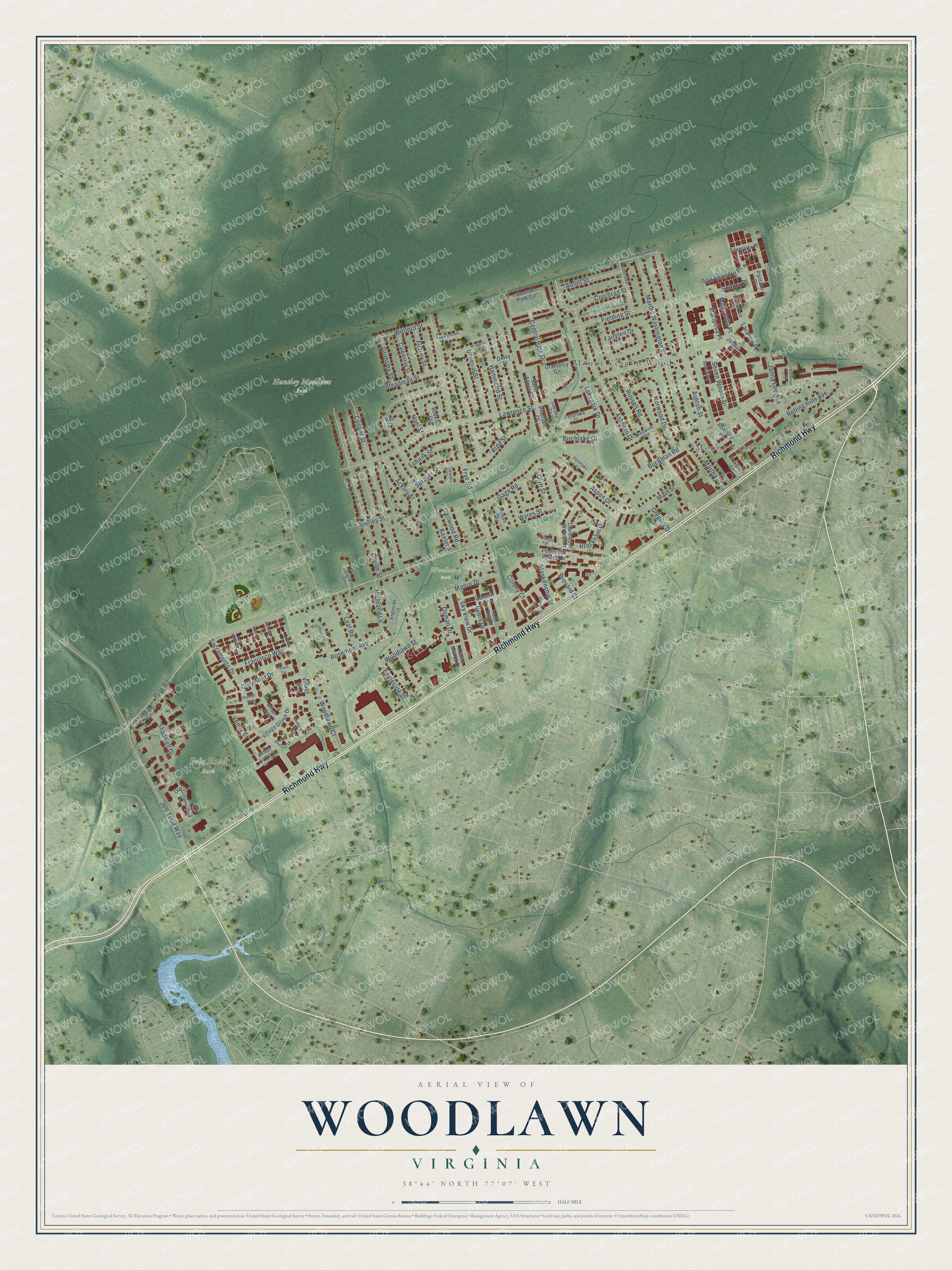 Watermarked full-map preview of Woodlawn, Virginia