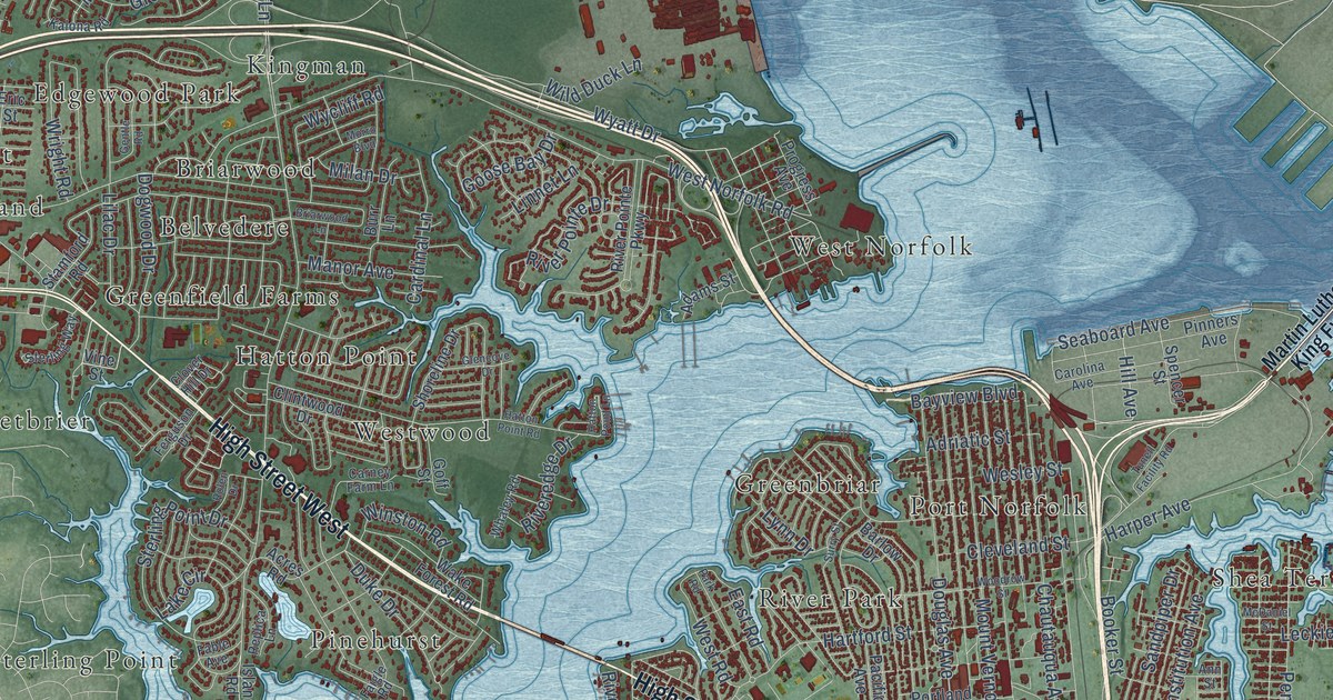 Map of Portsmouth, Virginia in 2026