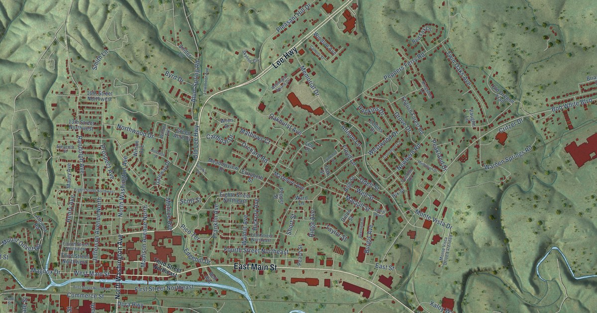 Map of Pulaski, Virginia in 2026