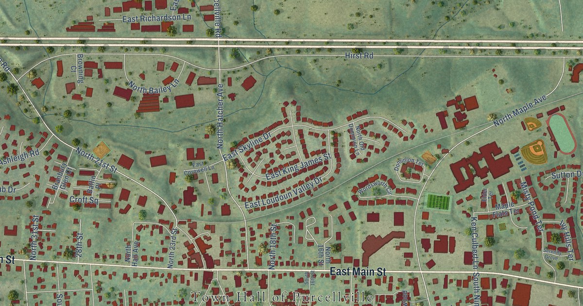 Map of Purcellville, Virginia in 2026