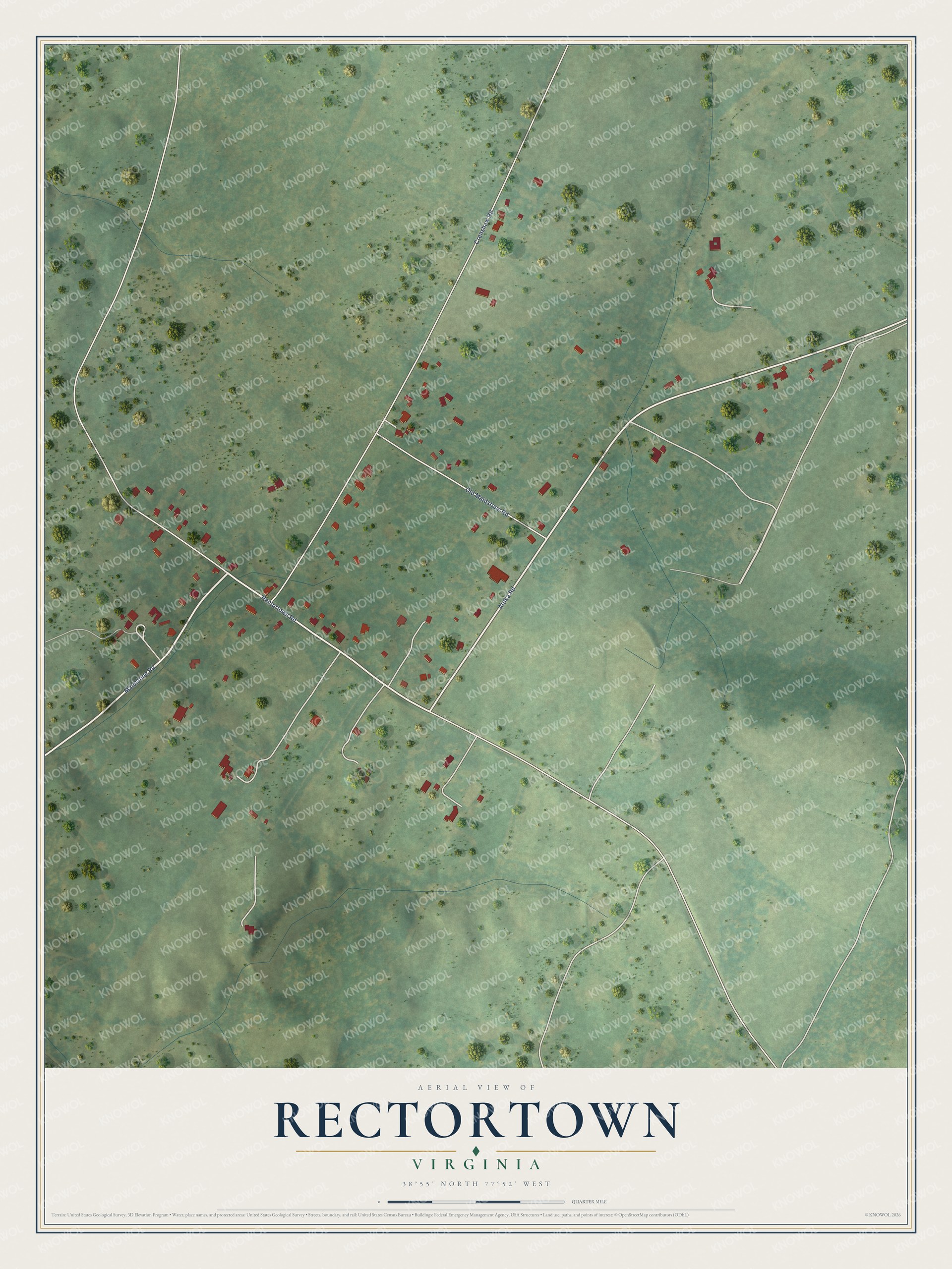 Watermarked full-map preview of Rectortown, Virginia