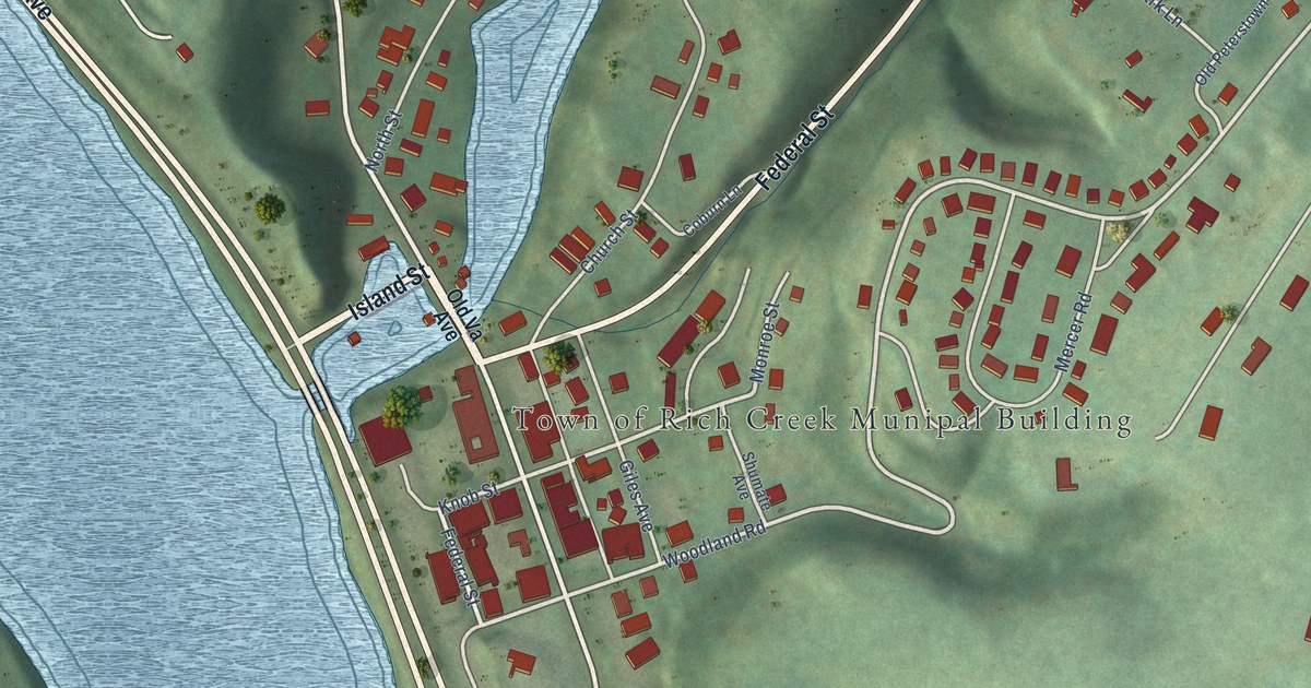 Map of Rich Creek, Virginia in 2026