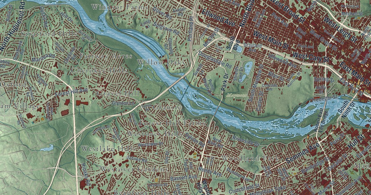 Map of Richmond, Virginia in 2026