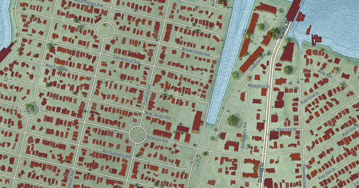 Detailed Map of Riverview, Norfolk, Virginia