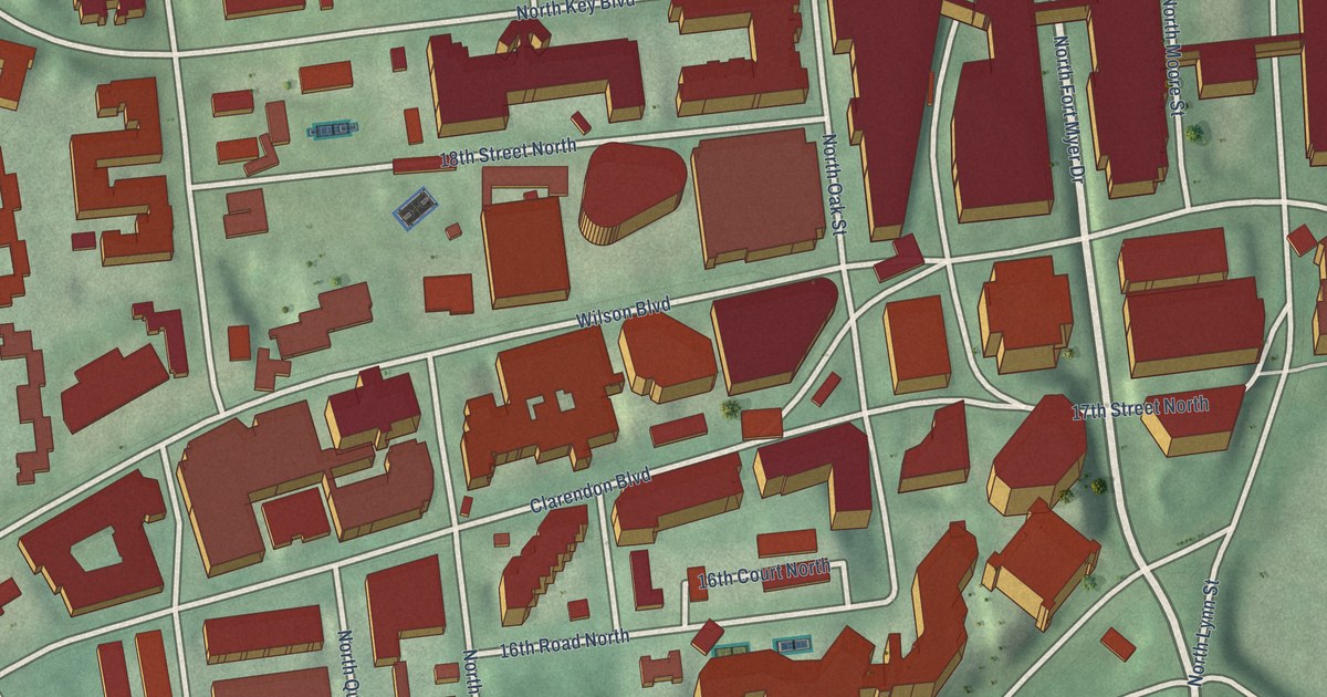 Detailed Map of Rosslyn, Virginia
