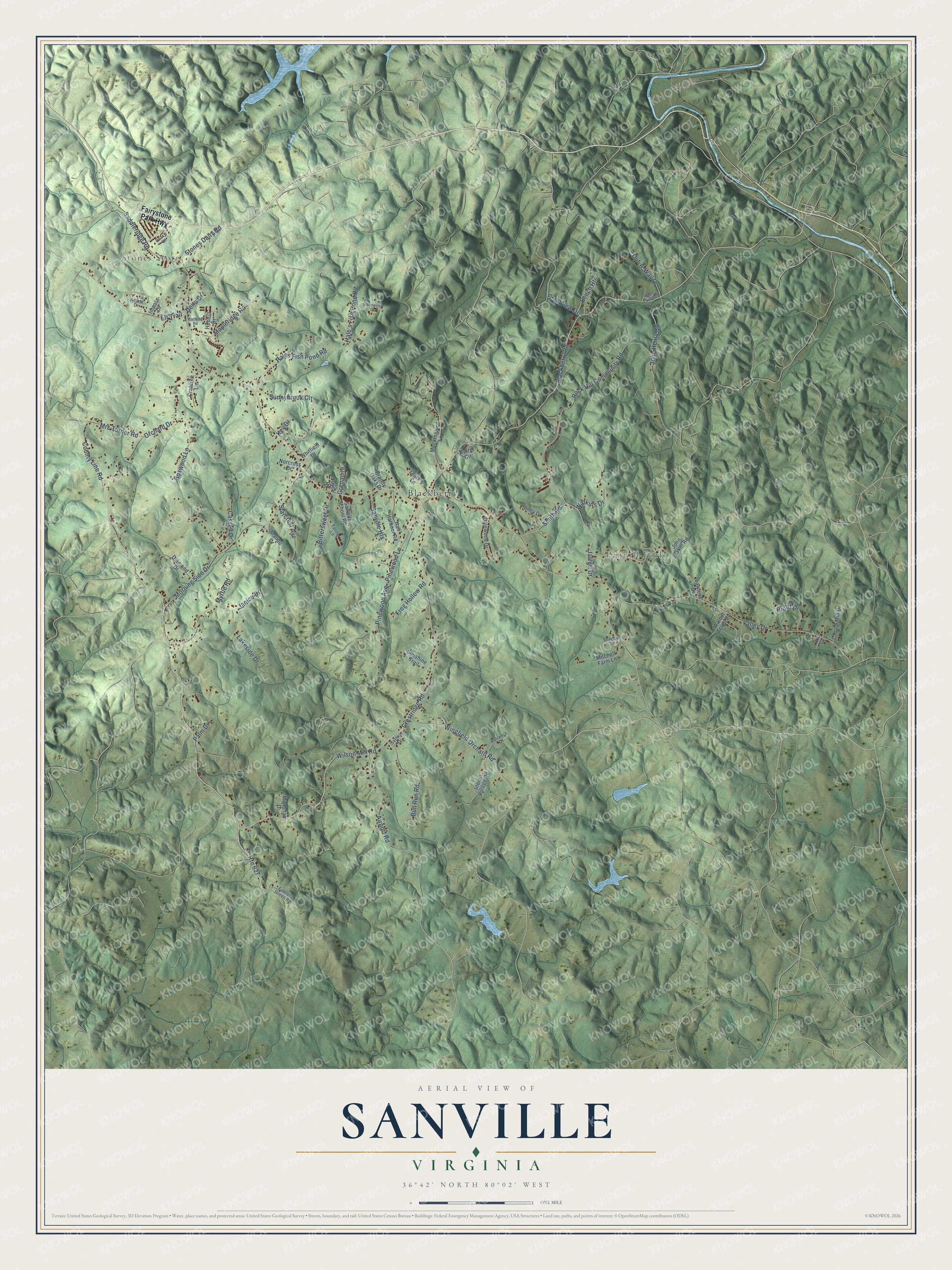 Watermarked full-map preview of Sanville, Virginia