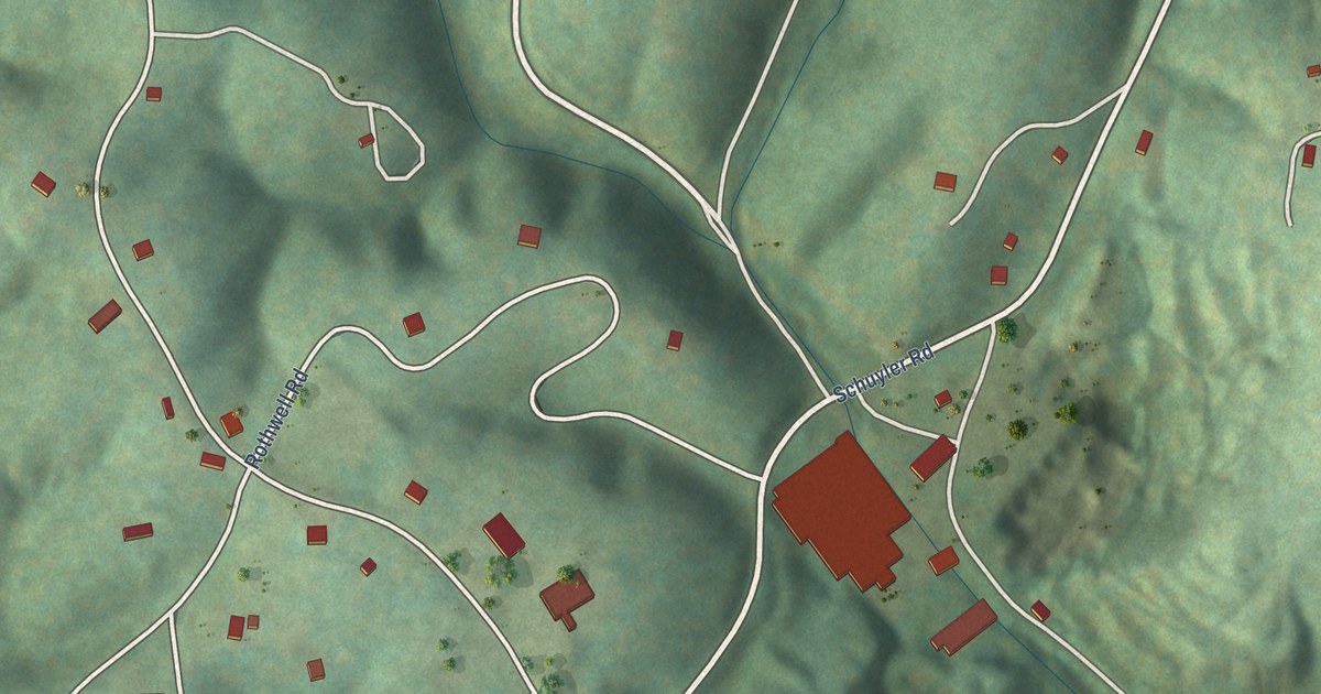 Map of Schuyler, Virginia in 2026