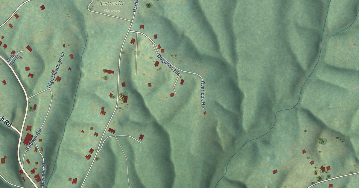 Map of Scottsville, Virginia in 2026