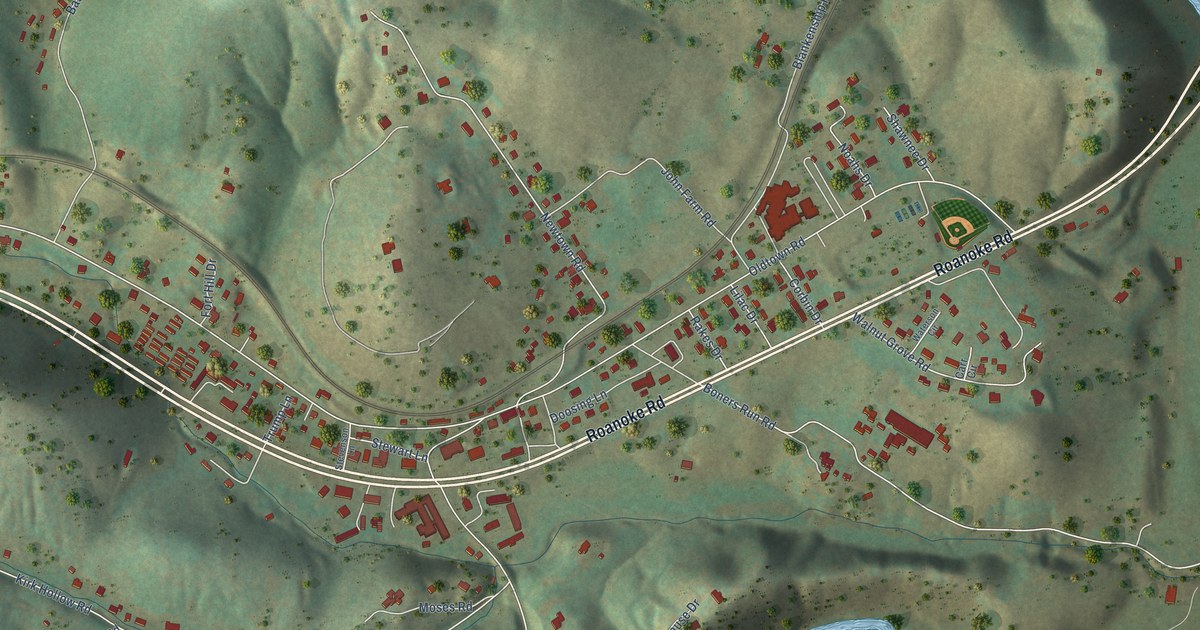 Map of Shawsville, Virginia in 2026