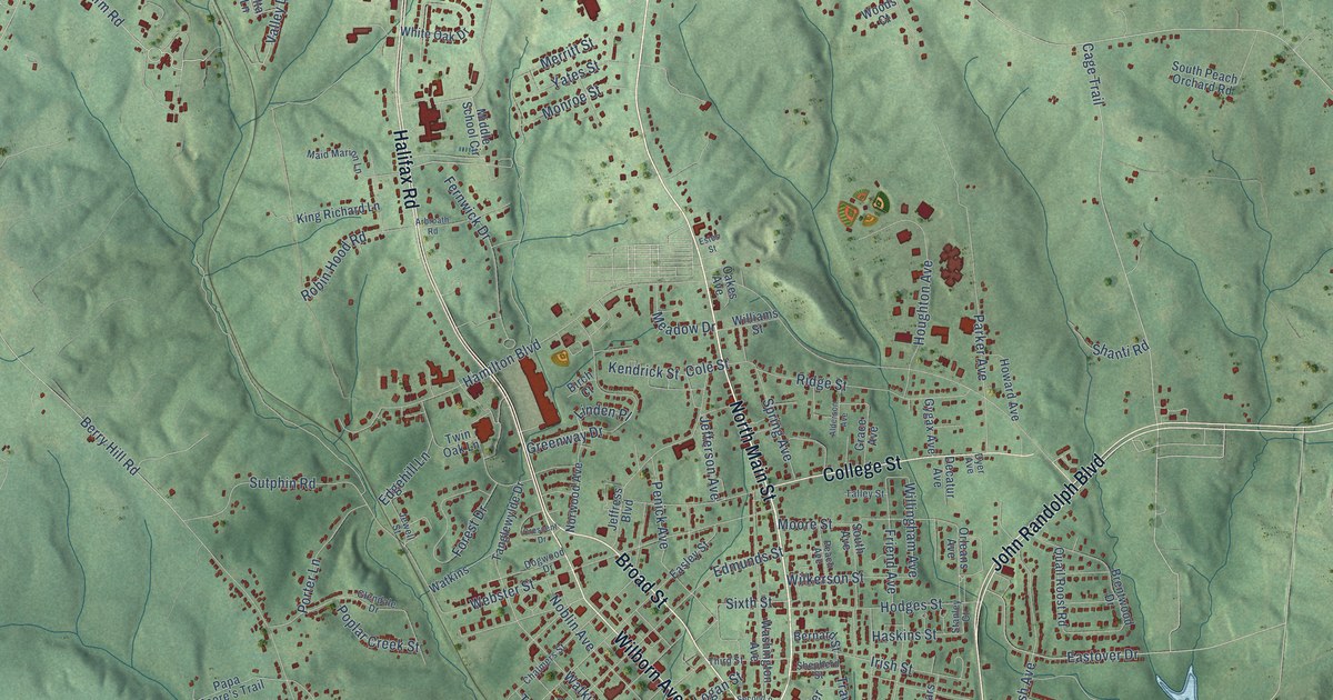Map of South Boston, Virginia in 2026